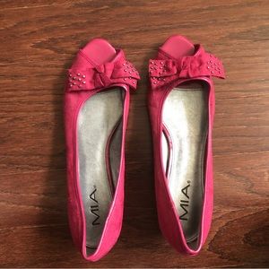 MIA Studded Bows Kitten Heel Shoes